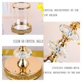 Candle Holder, Pillar Candle Holders, Crystal Candlesticks Holder for Wedding, Parties, Events, Chirstmas,Home Decor, Table Centerpieces CH028D (M)