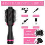 Dimecano Hair Dryer Brush, 4 in 1 One Step Hair Dryer and Styler Volumizer, Professional Hot Air Brush with Negative Ion Anti-frizz Blowout for Drying, Straightening, Salon, Black Pink