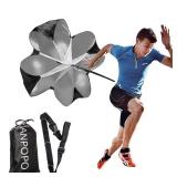 ANPOPO Bfsmile Running Speed Training 56 Parachute with Adjustable Strap, Free Carry Bag. Speed Chute Resistance Running Parachute for Kids Youth and Adults (Black)