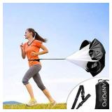 ANPOPO Bfsmile Running Speed Training 56 Parachute with Adjustable Strap, Free Carry Bag. Speed Chute Resistance Running Parachute for Kids Youth and Adults (Black)