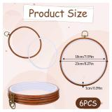 6 PCS Embroidery Hoops Bulk 8 Inch Cross Stitch Hoop Wood Embroidery Hoop Frame, Wooden Circle Ring for Crossstitch Sewing Art Craft DIY Needlepoint Projects