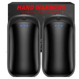 Lerat 2 Pack Hand Warmers Rechargeable, Portable Electric Handwarmers Reusable, Smart Heating UL Certified, Outdoor/Indoor/Warm Gifts for Christmas Men Women Kids (Black&Black*2)
