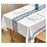 Yofori Wipeable Waterproof Tablecloth Vinyl Tablecloths for Rectangle Tables Heavy Duty PVC Tablecloth for Kitchen Dining Table((Rattan, 54'' x 108'')