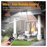 daphino 2500LM Solar Lights Outdoor with Motion Sensor,3 Head 270° Wide Angle Street Area Lights,IP65 Waterproof Security Lighting with 3 Modes(Remote,2 Pcs)