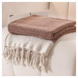 Premium Cotton Boho Blanket |50x60| Burnt Orange fall Throw Blankets For Bed Sofa Couch Outdoor Farmhouse Turkish Throws And Blankets For Sofa Bedroom Picnic Blankets yoga blanket