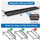 Hydream Stove Top for Silicone Shelf,30 Inch Magnetic Shelf Over the Stove Spice Rack,Kitchen Organizer Magnet Above Stovetop Back of Flat Storage Suctioned-Black
