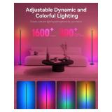 OIYN Smart RGBICW LED Corner Floor Lamp 2 Pack - 16 Million DIY Colors, 68+ Scenes, Music Sync, App & Remote Control, Color-Changing Ambient Lighting for Living Rooms, Bedrooms, and Gaming Rooms
