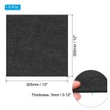 PATIKIL 12x12 Inch Lamp Base Felt, 6Pack 3mm Thickness Square Felt Furniture Pad Soft Adhesive Non-Slip Anti-Scratch Backed Felt for Lamp Furniture DIY Craft, Black