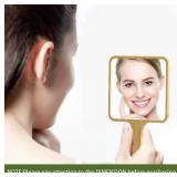 Jasefa Hand Mirror,Natural Bamboo Hand Held Mirror with Handle,Small Cute Handheld Mirror for Shaving Single-Sided Portable Travel Vanity Mirror for Men & Women,5.3 W x 9.8 L