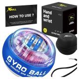 XMALL Torque Ball Hand Exerciser, Grip Strength Trainer, Forearm Strengthener, Wrist Power Gyro Ball, Hand Strengthening Devices, Wrist Strengthener, Finger Exerciser, Auto-Start Colorful Lighting