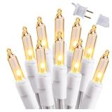 Brizled Clear Christmas Lights, 300 Count 69.6ft Incandescent White Lights String, Connectable 120V UL Certified Indoor/Outdoor White Light on White Wire for Room, Birthday, Wedding, Party, Warm White