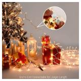 Brizled Clear Christmas Lights, 300 Count 69.6ft Incandescent White Lights String, Connectable 120V UL Certified Indoor/Outdoor White Light on White Wire for Room, Birthday, Wedding, Party, Warm White