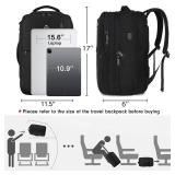MATEIN Travel Laptop Backpack, Flight Approved Carry on Backpack with USB Port & Shoe Compartment, Large Personal Item Bag Fits 15.6 inch Laptop, Water Resistant Luggage Overnight Weekender Bag, Black