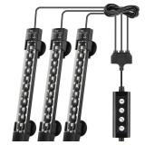 hygger Dual-Channel Controller Submersible Aquarium LED Light, 24/7 Mode Full Spectrum Hidden Fish Tank Light with 3 Rows Beads 7 Colors Auto On Off, Adjustable Timer Brightness (3)