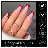 AddFavor Long Square Nail Tips, 300pcs Gel Nail Tips Square Long Fake Nails, Full Cover Clear 15 Size Acrylic Nails Tips for Nail Extensions, Press on Nails Making
