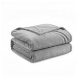 BAHALDEN Fleece Blanket Twin - 60x80 Inch Lightweight & Buttery-Soft Throw for Bed, Sofa, Camping | 300GSM Cloud-Touch Microfiber | Cozy Essentials for Travel & Movie Nights, (Grey)
