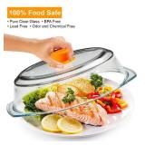 Bezrat Microwave Tall Glass Plate Cover For Food | Splatter Guard Lid with Easy Grip Silicone Handle Knob & Steam Vents | 100% Food Grade | BPA Free and Dishwasher Safe | Plates and Bowls 10 x 3 Inch