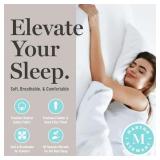 Martha Stewart Luxurious Goose Feathers Down Fiber Comforter Twin Size 100% Cotton Duvet Insert, Hotel Quality Hypoallergenic Comforter, 38 oz Light Warmth 68 x 90 Inch White