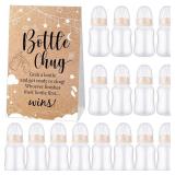 TrelaCo Bottle Chug Baby Shower Game 20 Pcs Baby Bottles Shower Favor with 1 Kraft Theme Sign for Gender Reveal Party Supplies Gifts(Beige)