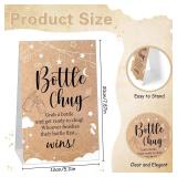 TrelaCo Bottle Chug Baby Shower Game 20 Pcs Baby Bottles Shower Favor with 1 Kraft Theme Sign for Gender Reveal Party Supplies Gifts(Beige)