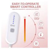 LUZARTA Heated Throw Blanket 50X60 Pink - Soft Thick Warm Sherpa Electric Blanket for Winter with 5 Fast Heating Levels & 4hrs Auto Off for Women, Machine Washable & ETL Certified for Office Chair