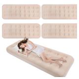 Geetery 4 Pcs Large Air Mattress for Adult Kid 75 x 30 x 8.7 Inch Inflatable Sleepover Airbed Foldable Flocked Blow up Bed with Patch Portable Toddler Air Mattress for Home Travel Camping Tent Party