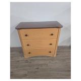 Three-Drawer Wooden Chest with Two-Tone Finish Three-Drawer Wooden Chest with Two-Tone Finish