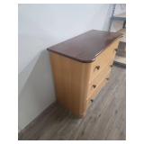 Three-Drawer Wooden Chest with Two-Tone Finish Three-Drawer Wooden Chest with Two-Tone Finish