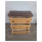 Three-Drawer Wooden Chest with Two-Tone Finish Three-Drawer Wooden Chest with Two-Tone Finish