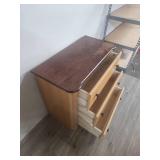 Three-Drawer Wooden Chest with Two-Tone Finish Three-Drawer Wooden Chest with Two-Tone Finish