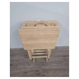 Wooden TV Tray Tables Set Wooden TV Tray Tables Set