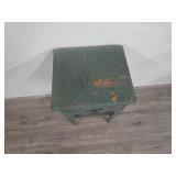 Green Painted Wood Side Table with Drawer Green Painted Wood Side Table with Drawer