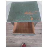 Green Painted Wood Side Table with Drawer Green Painted Wood Side Table with Drawer