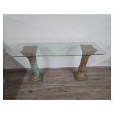Decorative Column Glass Console Table Decorative Column Glass Console Table
