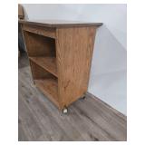 Oak Rolling Printer Stand with Storage Shelves Oak Rolling Printer Stand with Storage Shelves