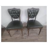 Tufted Green Leather Dining Chairs Tufted Green Leather Dining Chairs