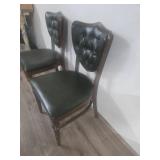 Tufted Green Leather Dining Chairs Tufted Green Leather Dining Chairs