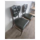 Tufted Green Leather Dining Chairs Tufted Green Leather Dining Chairs