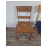 Wooden Dining Chairs with Blue Upholstery Wooden Dining Chairs with Blue Upholstery