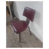 Mid-Century Modern Burgundy Leather Accent Chair Mid-Century Modern Burgundy Leather Accent Chair