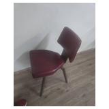 Mid-Century Modern Burgundy Leather Accent Chair Mid-Century Modern Burgundy Leather Accent Chair