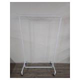 White Rolling Garment Rack with Shelf White Rolling Garment Rack with Shelf