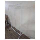 White Rolling Garment Rack with Shelf White Rolling Garment Rack with Shelf