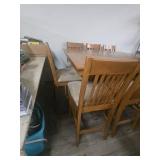 Oak Dining Set with Mission Style Chairs Oak Dining Set with Mission Style Chairs