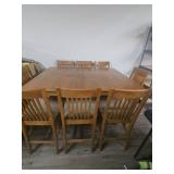 Oak Dining Set with Mission Style Chairs Oak Dining Set with Mission Style Chairs