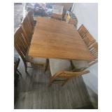 Oak Dining Set with Mission Style Chairs Oak Dining Set with Mission Style Chairs