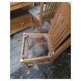 Oak Dining Set with Mission Style Chairs Oak Dining Set with Mission Style Chairs