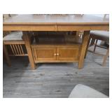 Oak Dining Set with Mission Style Chairs Oak Dining Set with Mission Style Chairs