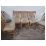Oak Dining Set with Mission Style Chairs Oak Dining Set with Mission Style Chairs
