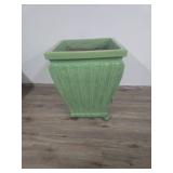 Large Art Deco Style terracotta glaze Green Ceramic Planter Large Art Deco Style terracotta glaze Green Ceramic Planter